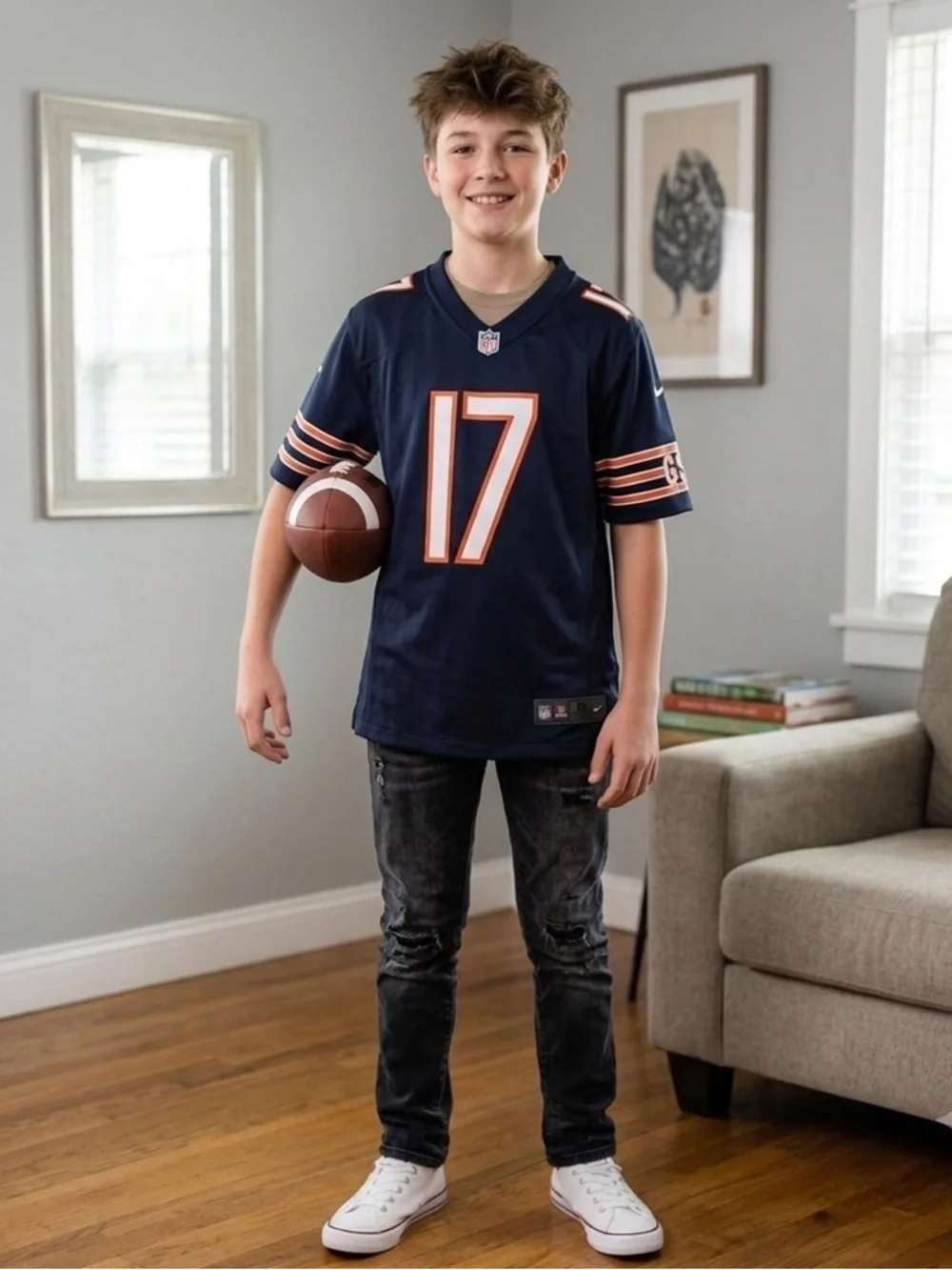 Nike NFL On Field Alshon Jeffery #17 Chicago Bears NFL game jersey youth medium